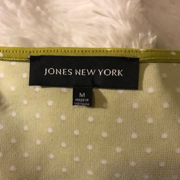 Jones New York Lime Dot Drape Front Sleeveless Top - Picture 11 of 12